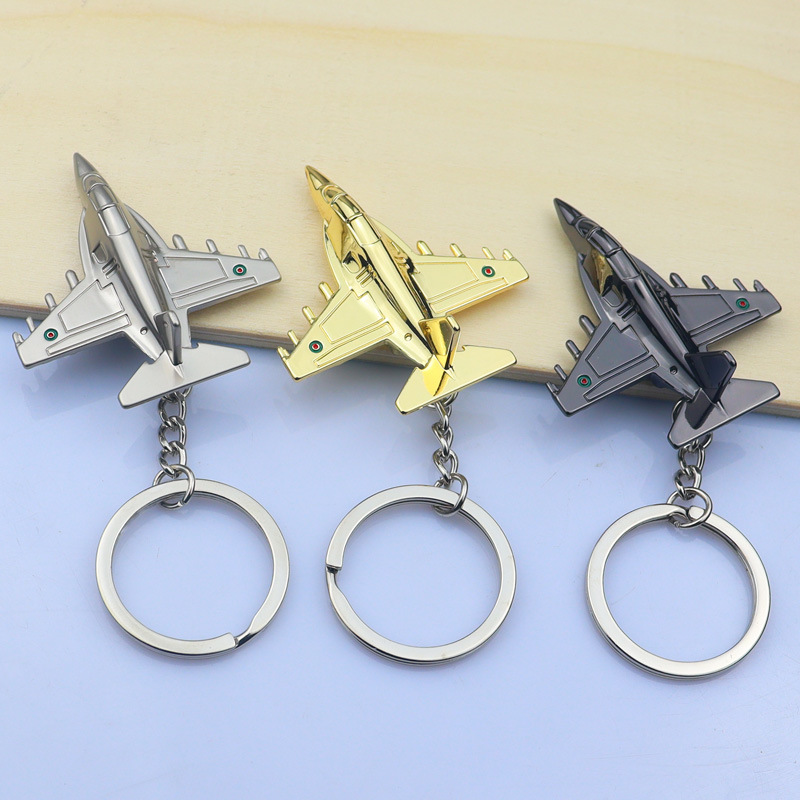 新款熱銷戰鬥機鑰匙扣金屬米格飛機鑰匙掛件戰機模型航空禮品批發