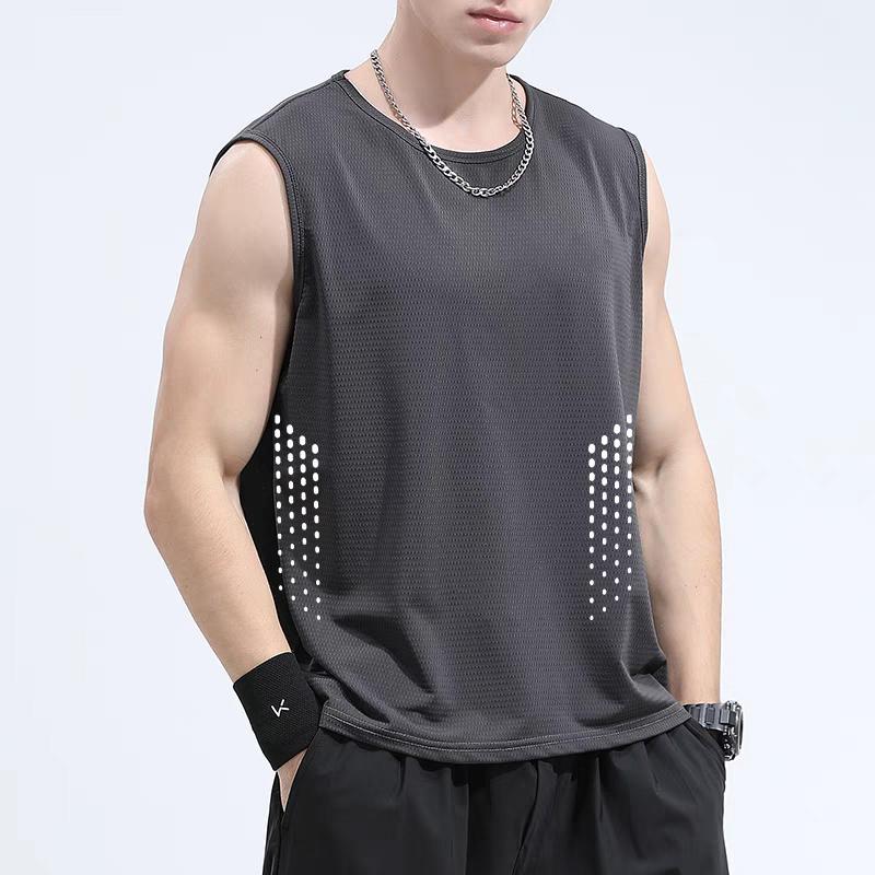 [Cooling/Cooling] Men's Quick-Drying Vest 2025 Summer Sports Fitness Running Quick-Drying Ice Silk Sleeveless T-Shirt