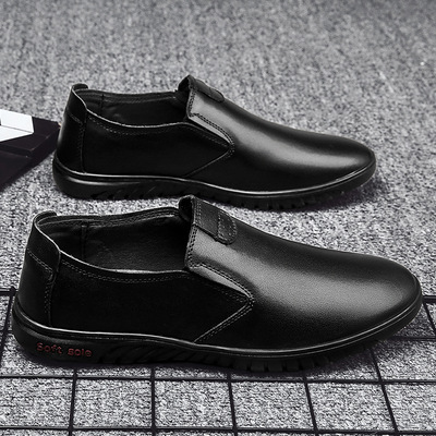 抖音同款新款男鞋春秋季商務休閑男鞋韓版潮流豆豆鞋懶人鞋子皮鞋