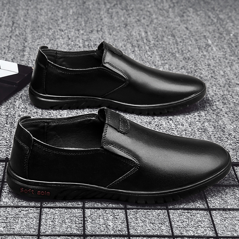 抖音同款新款男鞋春秋季商務休閑男鞋韓版潮流豆豆鞋懶人鞋子皮鞋