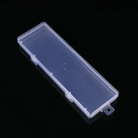 通用包装PP长方形透明塑料盒文具收纳盒连体翻盖塑胶盒厂家直销