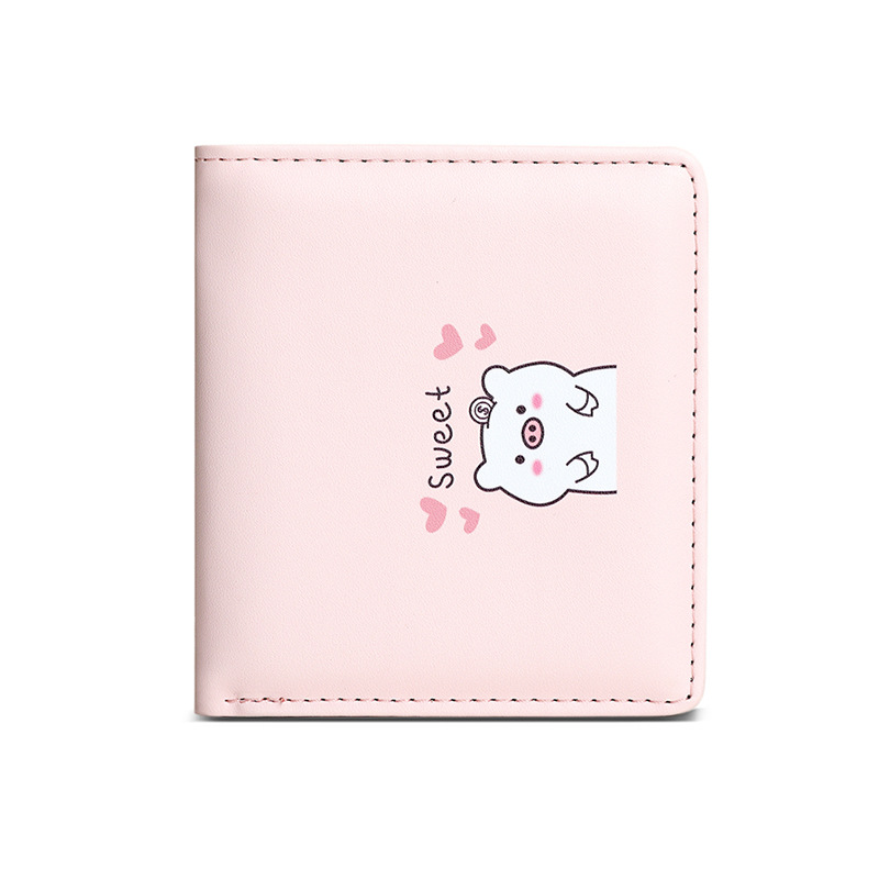 Nuevo bolso de cambio plegable para mujeres estilo coreano bolso de tarjetas multifuncional impresión de dibujos animados en el viento simple pequeño fresco