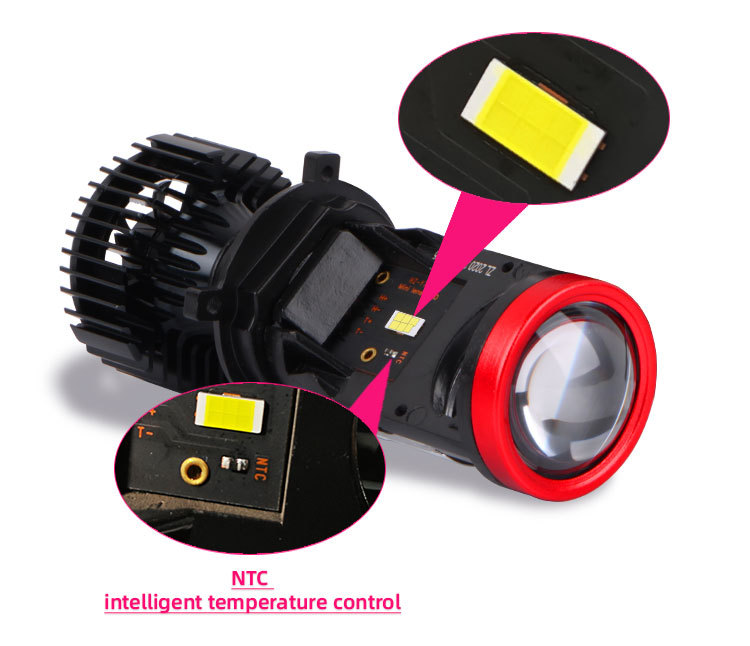 Y7 Laser Lens H4 Led Headlight 12V Car High and Low Beam Integrated Headlight Modified Motorcycle H4 Dual Light Lens