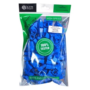 Super five network Crystal Head sheath OD6.5 ten colors 100/package RJ45 sheath network sheath