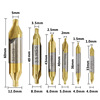 The new 6/7PCS high-speed steel center drill set 1.0-5.0 mm (two ends of titanium plating) combination wholesale