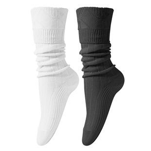 2025 European and American New Style Flip-Up Mid-Calf Socks Lolita Socks Double-Needle Stripesd Pure Color Women's Boot Socks Cross-Border Export Socks
