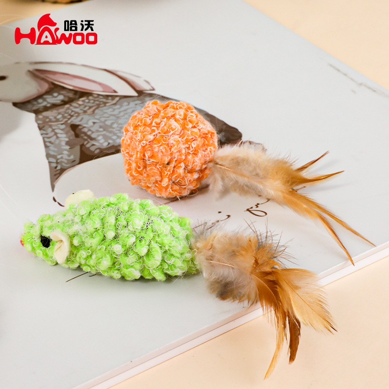 Tarjeta colgante Hawo, cola de terciopelo coreana, campana, ratón, felpa, gato, juguete, mascota, gato aburrido, suministros para mascotas