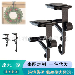 跨境新款圣诞节金属悬挂袜子挂钩地幔花环架带双钩可调节衣架挂钩
