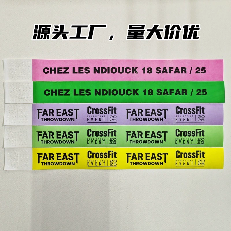 Индивидуальные бумажные браслеты Dupont, индивидуальные одноразовые браслеты, идентификация билетов на вход в парк развлечений