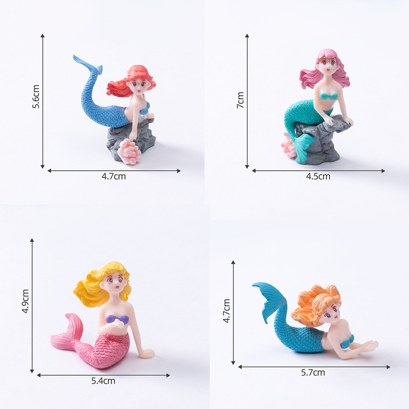 マイクロランドスケープクリエイティブリーフマーメイド人形水族館水槽クリーム接着剤 DIY 装飾アクセサリー PVC 小さな装飾品|undefined