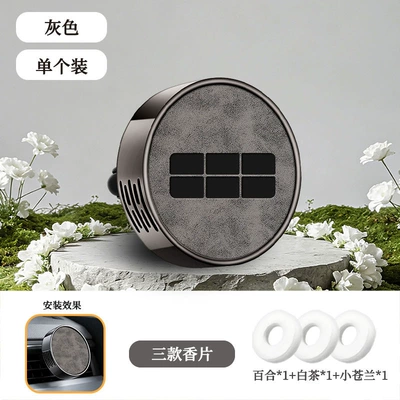 Conditioning Vents, Long-Lasting Light Fragrance – Car Perfume Aromatherapy - type-b-air-outlet-geely-galaxy-embossed-gray-one-pack-contains-3-scented-tablets-floral-fragrance