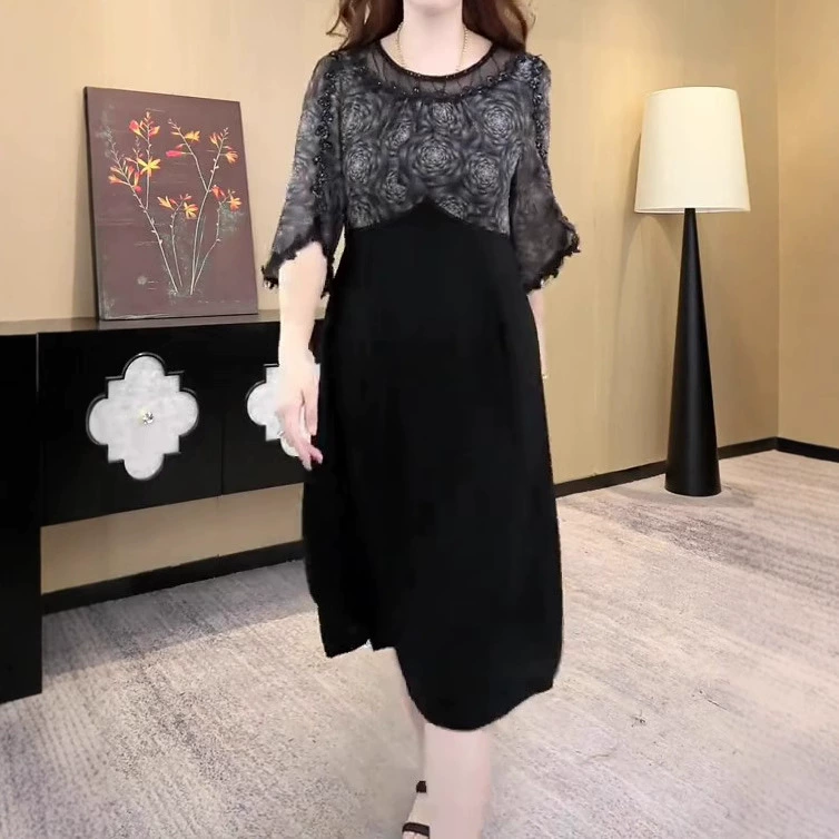 2025 модный французский легкий роскошный дизайн высокого класса цветочные шифоновые прилавки