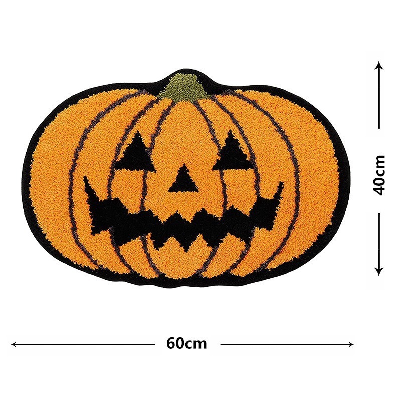 クロスボーダーラベル付きハロウィンカボチャ要素装飾玄関ドアマット汚れにくいお手入れが簡単なカーペット|undefined