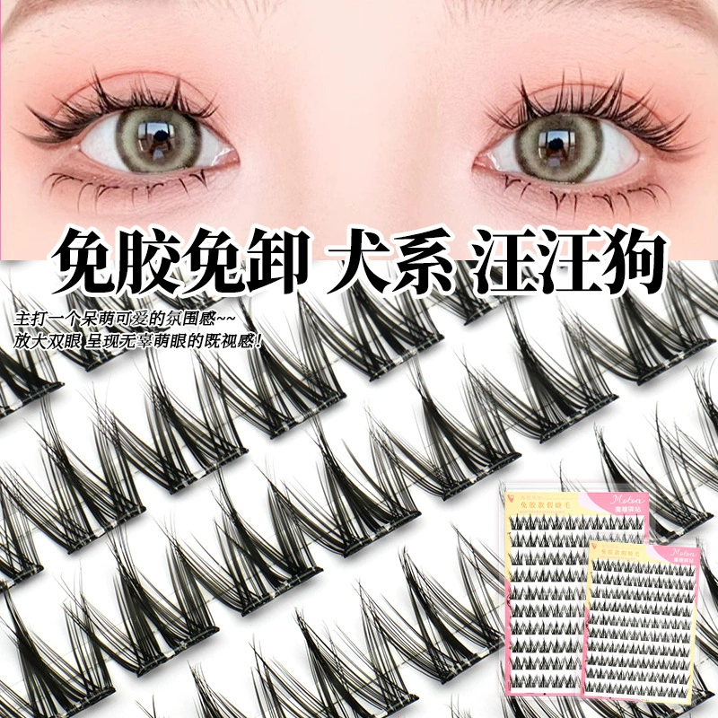 Клей- Free false eyelashes, natural and daily style, sunflower white boiled water, thick and photogenic, rat type dog Su Daji and fox type Pingdu