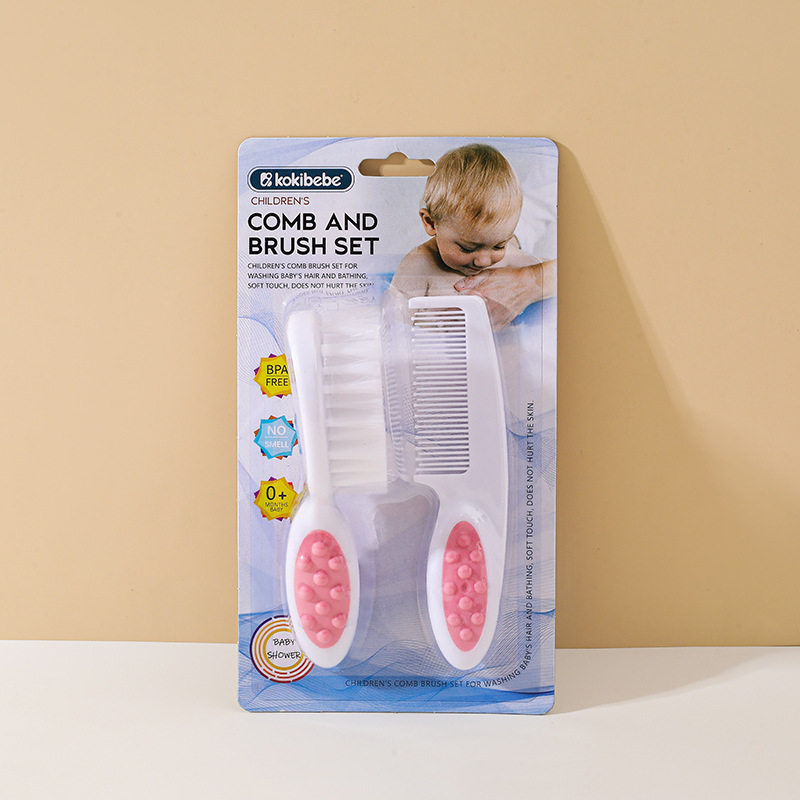 Embalaje independiente conjunto de cepillo para recién nacidos cepillo de eliminación de casca de cabello para bebés baño conjunto de cepillo de limpieza image 7