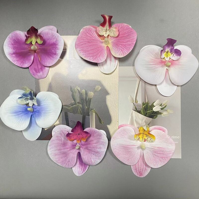 Simulation film Phalaenopsis flower head DIY handmade flower arrangement feel Phalaenopsis hairpin headdress accessories manufacturers wholesale Simulation film Phalaenopsis flower head DIY handmade flower arrangement feel Phalaenopsis hairpin headdress accessories manufacturers wholesale