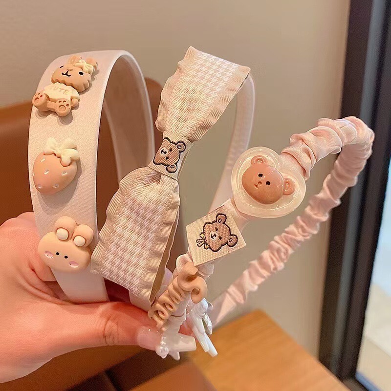 Xingdailu 子供用ヘアバンド女の子用、新鮮でかわいい、滑り止めヘアクリップ、ベビーウサギの耳リボンヘッドバンド|undefined