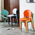 现代简约牛角椅家具批发北欧塑料椅子塑料休闲餐椅塑料靠背椅