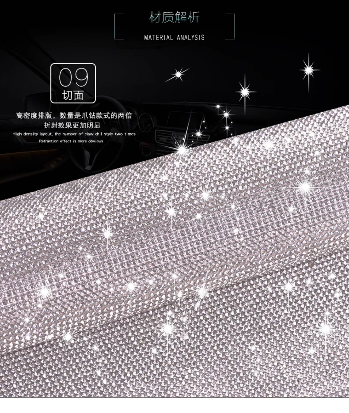 Car Decoration Stickers Diamond Scratches Rhinestone Stickers Flash Diamond Car Interior Accessories Crystal Diamond Stickers DIY Creative Personalized Stickers