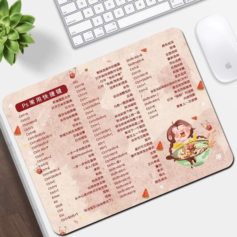 マウスパッドの小さいサイズは厚くて、漫画のゲームのオフィスのショートカットの大全コンピュータの学生の家庭用のテーブルのパッドは腕を保護します。|undefined