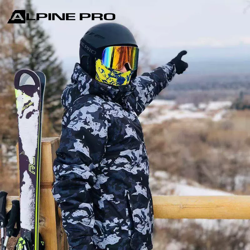 ALPINEPRO 定制男士户外迷彩滑雪服男款加厚保暖防水滑雪服套装