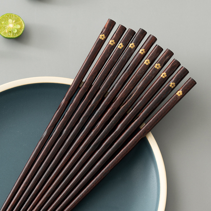 Marsh Creative Japanese Style and Wind Non-slip Cherry Blossom Pointed Art Ziziphus Spinosae Retro Chopsticks Wooden Set Gift Box