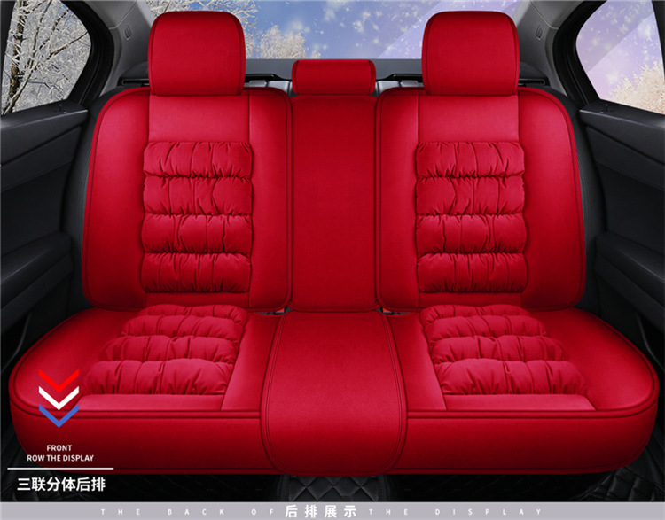 Car Cushion Winter Short Plush Cartoon Cute Women's All-inclusive Seat Cushion Goddess Winter Seat Cover Internet Celebrity Wool Cushion