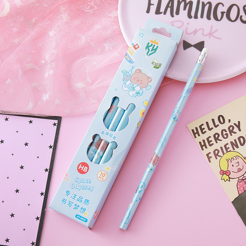 Lápices de caja de alto valor Papelería creativa Herramientas de escritura para estudiantes Práctica de caligrafía Lápiz de madera Lápiz triangular circular