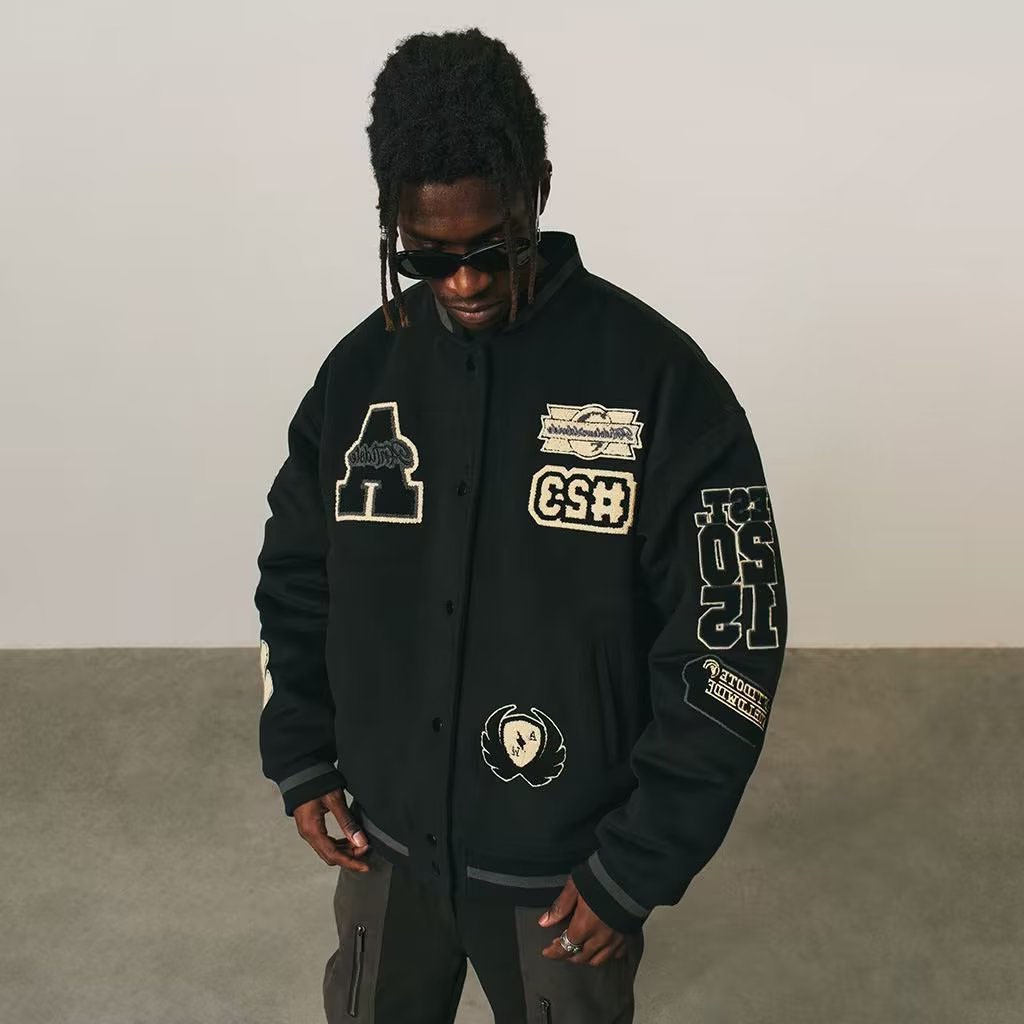 Îmbrăcăminte bărbătească, jachete pentru bărbați și femei, jachete de baseball pentru cupluri, broderie grea, jachete supradimensionate hip hop la modă_voghion.com