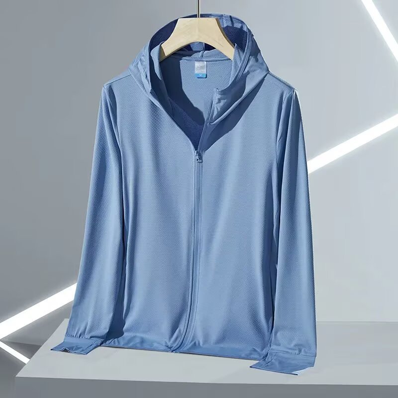 Verano al aire libre delgada seda de hielo ropa de protección solar chaqueta hombre ropa de protección solar ligera chaqueta de protección solar de mujer UV