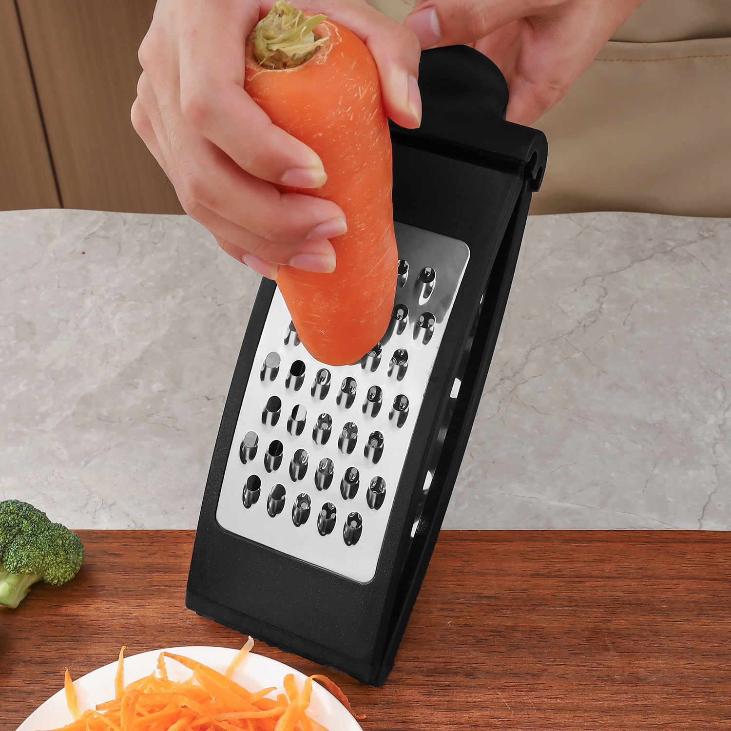 Stainless Steel Double-Sided Folding Multi-Functional Vegetable Cutter Fruit Slicer Kitchen Household Grater_voghion.com
