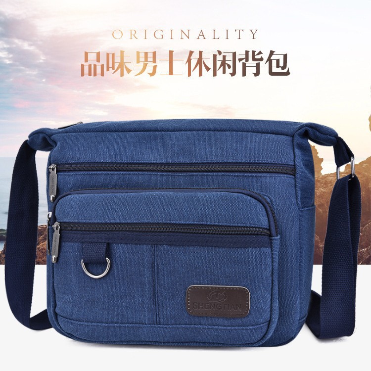 Temporada nueva bolsa de lona lavable transfronteriza multicapa mochila de hombro, bolsa casual, bolso pequeño para hombres al por mayor