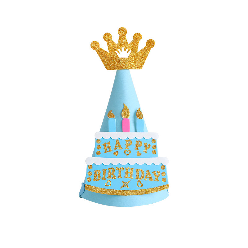 Sombrero de cumpleaños para niños nuevos suministros de fiesta de cumpleaños EVA sombrero de cumpleaños decoración de la torta del partido corona sombrero