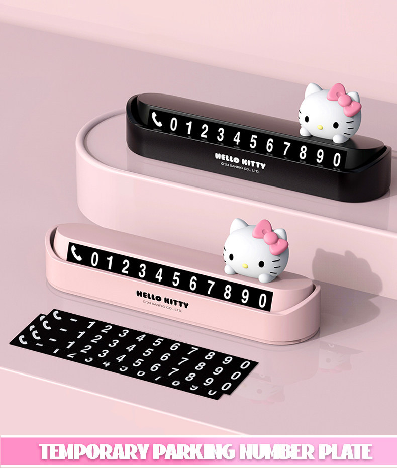 Melody Car Temporary Parking Number Plate, Mobile Phone Number Plate, Car Number Plate, In-Car Number Holder, Cute and High-End for Women