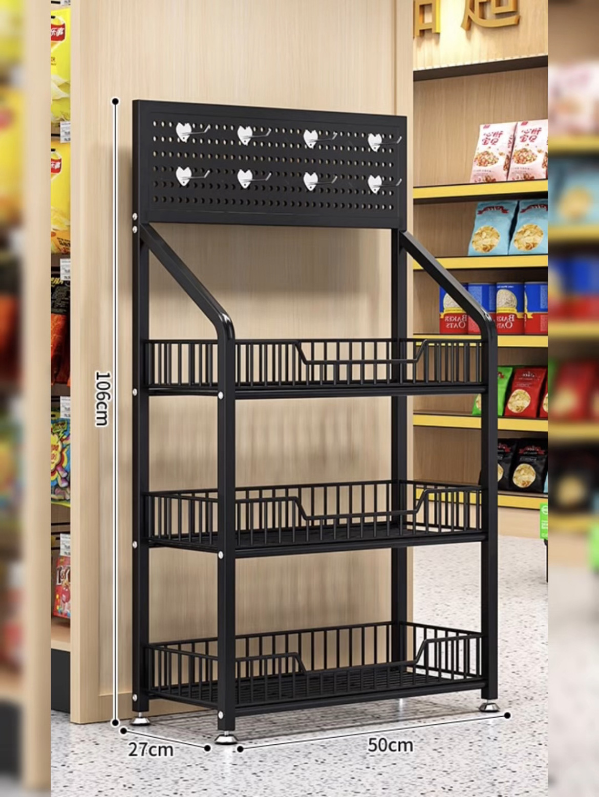 [기간 한정 특별 제공] 검정색 두꺼운 50×27×106 3겹 [후크 15개 무료].