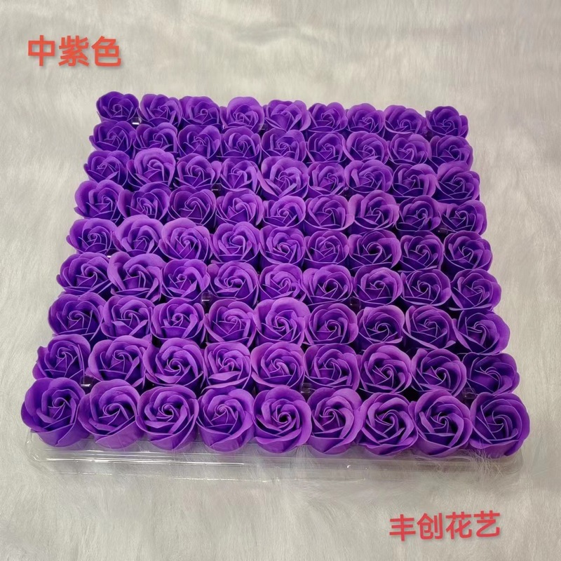 源メーカーの卸売りは、ベースのない三層の石けん花の花の頭を厚くして、石けん花のバラの花の頭をシミュレートします|undefined