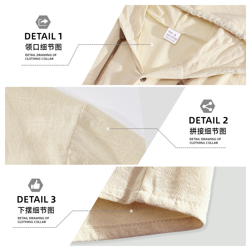 Nuevo transfronterizo TK Amazon nuevo estilo americano de verano delgado transpirable lino suelto camisa de mangas cortas de hombre