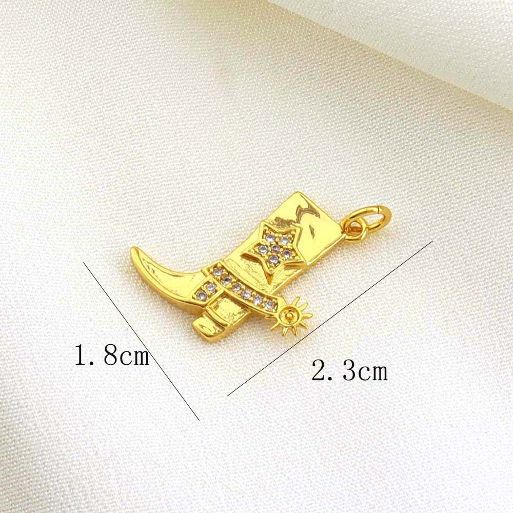 2g Weight Pendant Jewelry Making Type 18 * 23mm Jewelry Making Size Zircon Inlay Material DIY Jewelry Accessories Classification 1 Piece Quantity Copper Material Heart Shape, Boots Pattern All Seasons Season Plating Design Cute, Retro Style 1 Piece 18 * 23mm Copper Zircon Heart Shape Boots Pendant 无