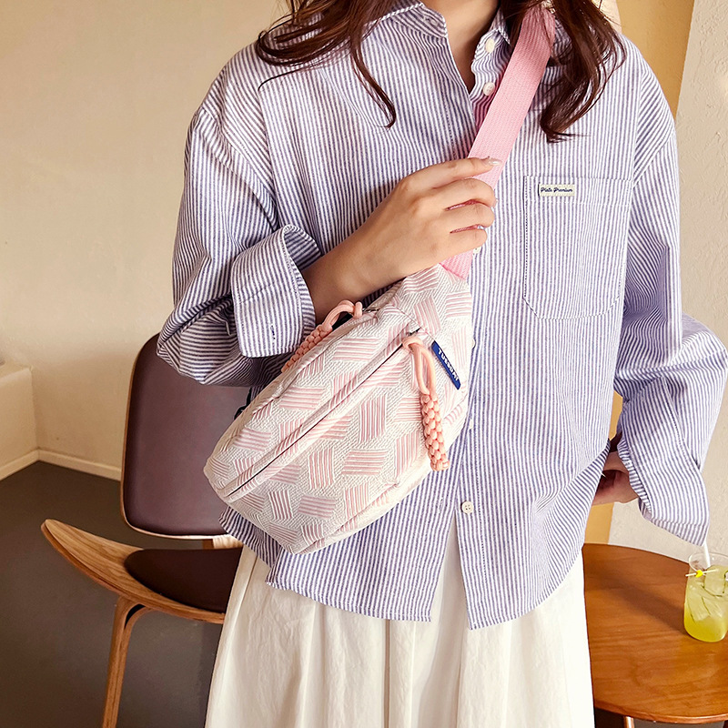 Cute Sports Waist Bag Korean Version Girl Fresh Fashion Lightweight Niche Crossbody Bag Simple Versatile Cycling Chest Bag Wholesale