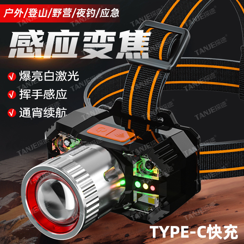 LEDヘッドライト超明るい充電可能なヘッドセット式の強い光誘導特亮懐中電灯小型携帯式夜釣り灯|undefined