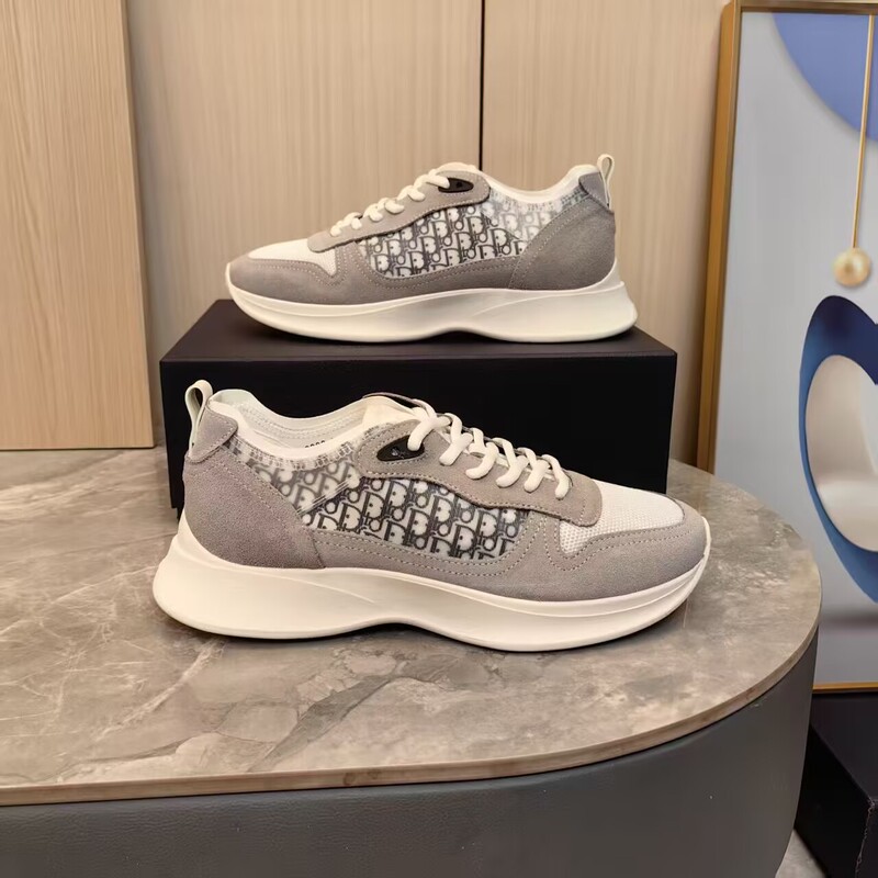 European Export Men's Shoes B25 Classic Model D Letter Low-Top Thick-Soled Casual Shoes with Monogram Embroidery Breathable Sneakers