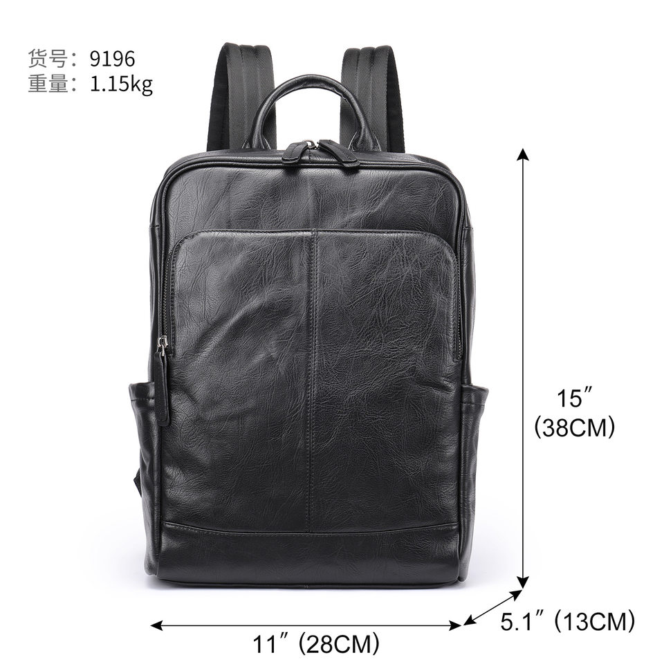 Ba lô nam da bò thật cao cấp phong cách công sở, ba lô đựng máy tính 10 inch — màu đen, Cà phê tự nhiên rơi, Đen tự nhiên, rơi tự do, Nâu cà phê