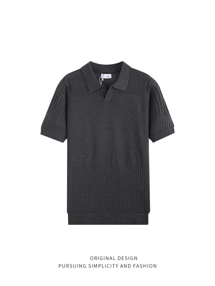 Nuevo polo de punto camiseta de manga corta camiseta de alto nivel camiseta de moda casual camiseta de media manga camiseta de polo para hombre