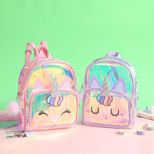 2021 summer new creative magic color laser shoulder children's leisure travel backpack