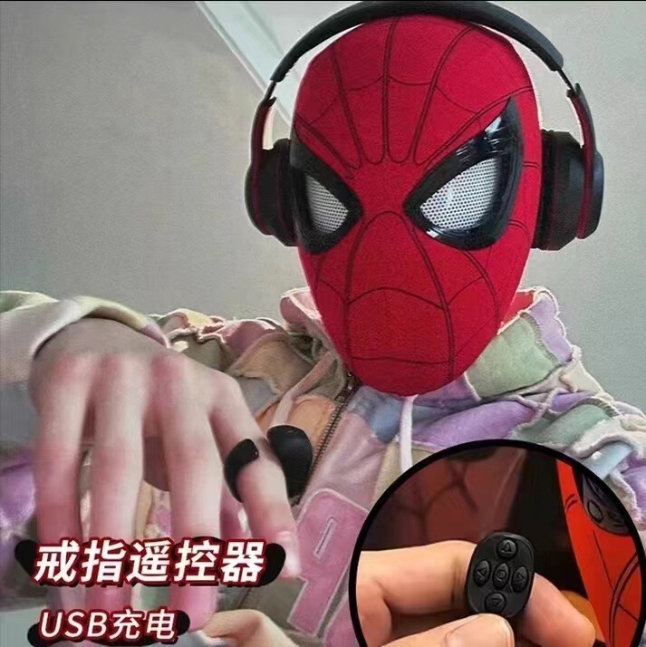 スパイダーマンのヘッドギア大人と子供のおもちゃのマスク面白いヘッドギアサンドヴェノム面白いマスク電気発光ウインク|undefined