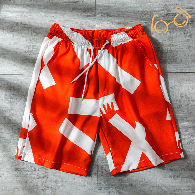 plus Size Men's Summer Breathable Polyester Casual Drawstring Beach Shorts Quick-Dry Geometric Print up to 7XL_voghion.com