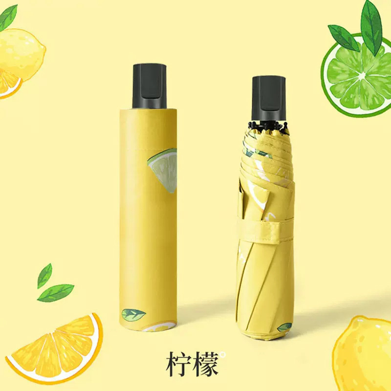 Manual 8-bone fruit umbrella lemon