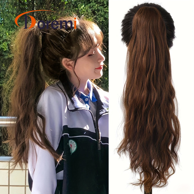 Cross-border hair clip ponytail chemical fiber hair ponytail water ripple ponytail women's wig hair extension ponytail