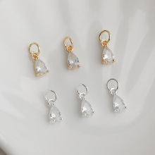 14K����ɫ��Ȧ�ʯˮ��С���� ���朒��������K diy�Ʒ���