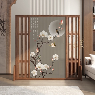 New Chinese Style Screen Partition Living Room Entrance Entrance Bedroom Blocking Home Entrance Office Solid Wood Facing Door